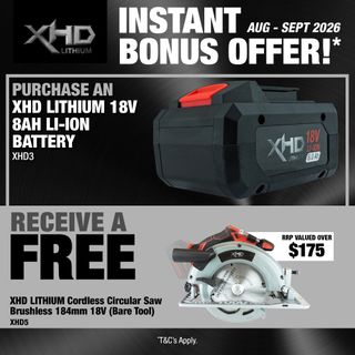 XHD LITHIUM Cordless Battery 8Ah with Circular Saw Brushless 184mm 18V