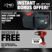 XHD LITHIUM Cordless Battery 8Ah with Cordless Heat Gun 18V