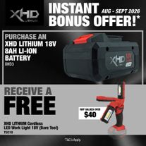 XHD LITHIUM Cordless Battery 8Ah with LED Work Light 18V