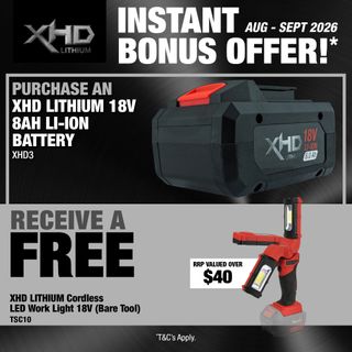 XHD LITHIUM Cordless Battery 8Ah with LED Work Light 18V