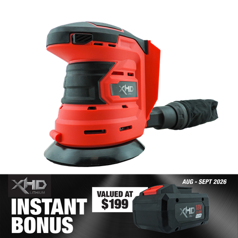 XHD LITHIUM Cordless Battery 8Ah with Orbital Sander 125mm 18V