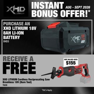 XHD LITHIUM Cordless Battery 8Ah with Reciprocating Saw Brushless 18V