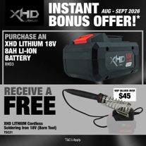 XHD LITHIUM Cordless Battery 8Ah with Soldering Iron 18V
