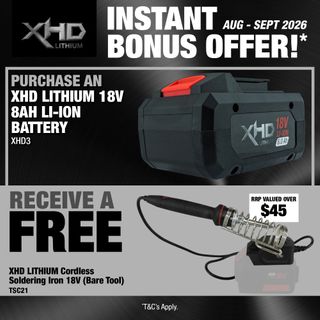 XHD LITHIUM Cordless Battery 8Ah with Soldering Iron 18V