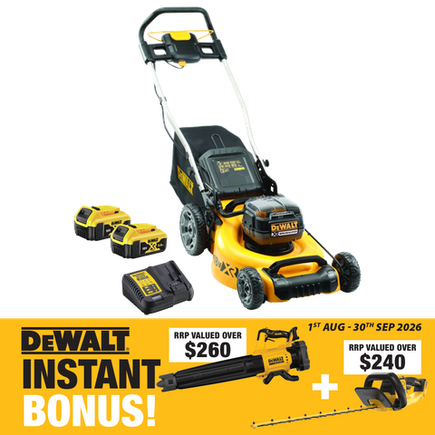 DEWALT Lawn Mower 19in/430mm 36V (2x 8V) 5Ah with BONUS