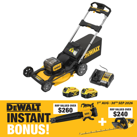 DEWALT Lawn Mower 21in/530mm 36V (2x18V) 5Ah with BONUS