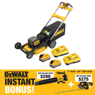 DEWALT Lawn Mower 21in/530mm Self Propelled 36V (2x18V) 8Ah with BONUS