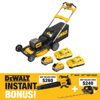 DEWALT Lawn Mower 21in/530mm Self Propelled 36V (2x18V) 8Ah with BONUS