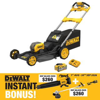 DEWALT FLEXVOLT Lawn Mower 21in/530mm Self Propelled 54V 15Ah with BONUS