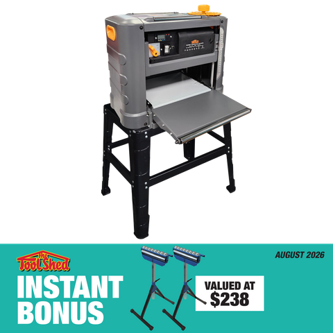 ToolShed Thicknesser Portable with 2x Heavy Duty Roller Stand
