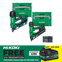 HiKOKI 18V Gasless Framing Nailer & 15GA Angled Brad Nailer Kit