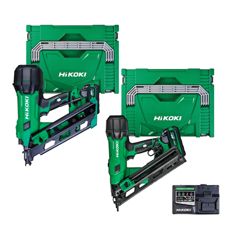 HiKOKI 18V Gasless Framing Nailer & 15GA Angled Brad Nailer Kit