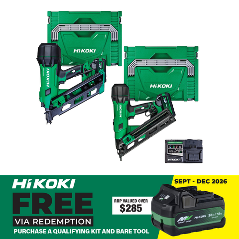 HiKOKI 18V Gasless Framing Nailer & 15GA Angled Brad Nailer Kit