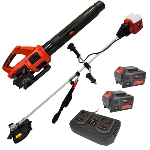 XHD LITHIUM Cordless Blower and Brushcutter 36V (2x 18V) 5Ah Kit