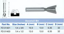Mastercut Router Bit Dovetail 1/4in x 3/8in