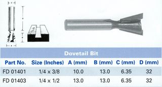 Mastercut Router Bit Dovetail 1/4in x 3/8in