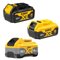 DEWALT Battery Li-Ion 18V XR 8Ah, 5Ah and 4Ah Battery Triple Pack