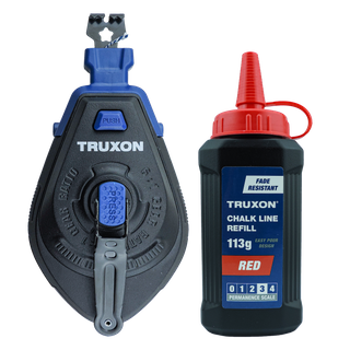 TRUXON Heavy Duty Chalk Line 30m with Red Chalk