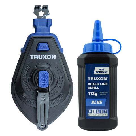 TRUXON Heavy Duty Chalk Line 30m with Blue Chalk