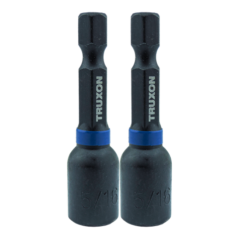 TRUXON Impact Magnetic Nut Driver 5/16in 50mm 2pk
