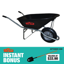 ToolShed Wheelbarrow 72L Steel Tray with Shovel