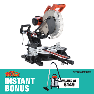 ToolShed Mitre Saw Compound Sliding 305mm 1700W with 1200W Vacuum Cleaner