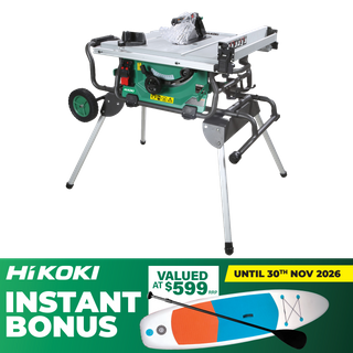 HiKOKI Table Saw 254mm 1500W with Stand with Paddle Board