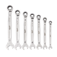Milwaukee R&O Ratcheting Spanner Set 7pc 8-17mm with Bonus Folding Hexkey
