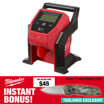Milwaukee M12 Cordless Compact Inflator 12v - Bare Tool with Bonus Knife