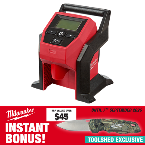 Milwaukee M12 Cordless Compact Inflator 12v - Bare Tool with Bonus Knife
