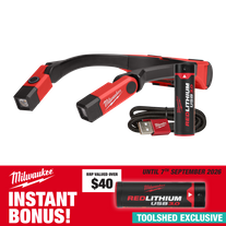 Milwaukee REDLITHIUM USB Rechargeable Neck Light 3Ah with Bonus Battery