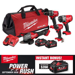Milwaukee M18 FUEL Cordless Power Pack 4pc Kit 4L3 18V 6Ah With Bonus Battery