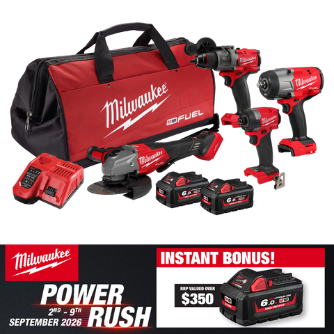 Milwaukee M18 FUEL Cordless Power Pack 4pc Kit 4L3 18V 6Ah With Bonus Battery