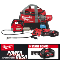 Milwaukee M18 FUEL Cordless Grease Gun & Impact Wrench 3/4in 18V 5Ah With Bonus