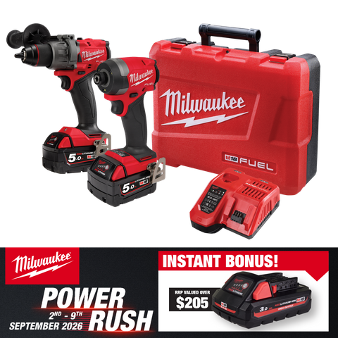 Milwaukee M18 FUEL Cordless Hammer Drill & Impact Driver BL 18V 5Ah With Bonus