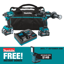 Makita XGT Cordless Hammer Drill & Impact Driver Brushless 40V 2.5Ah with Bonus