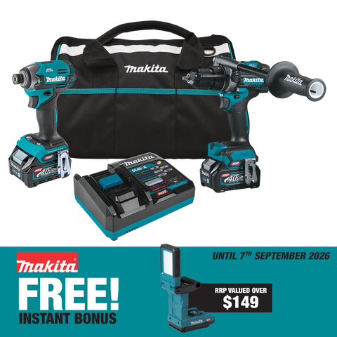 Makita XGT Cordless Hammer Drill & Impact Driver Brushless 40V 2.5Ah with Bonus