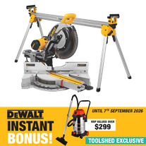 DEWALT Mitre Saw 305mm with ToolShed Stand and Vacuum