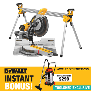 DEWALT Mitre Saw 305mm with ToolShed Stand and Vacuum