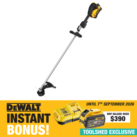 DEWALT FLEXVOLT Line Trimmer D-Handle 42cm 54V - PLAIN CARTON with BONUS