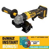 DEWALT Cordless Angle Grinder Compact 125mm 18V - Bare Tool with BONUS