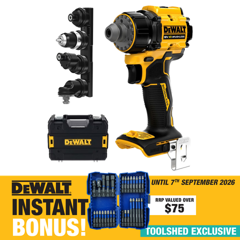 DEWALT 18V XR Brushless Multi-Head Drill Driver - Bare Tool with BONUS