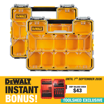 DEWALT TOUGHSYSTEM Twin Pack Organisers with BONUS