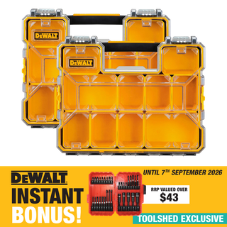 DEWALT TOUGHSYSTEM Twin Pack Organisers with BONUS