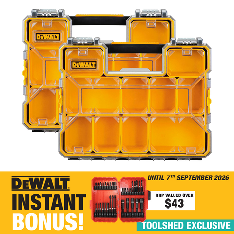 DEWALT TOUGHSYSTEM Twin Pack Organisers with BONUS