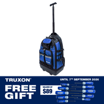 TRUXON Rolling Technicians Tool Backpack with Screwdriver Set 10pc