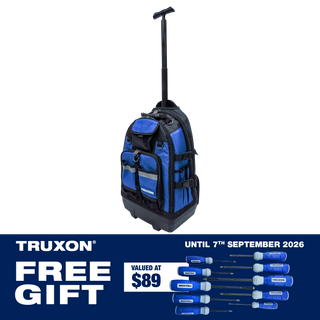 TRUXON Rolling Technicians Tool Backpack with Screwdriver Set 10pc