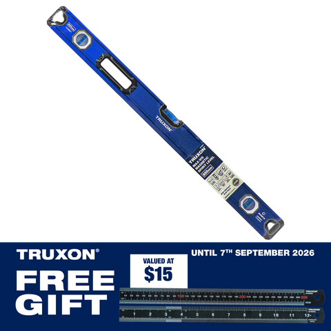 TRUXON MAX-VIS 800mm Magnetic Spirit Level with 300mm Matte Black Ruler