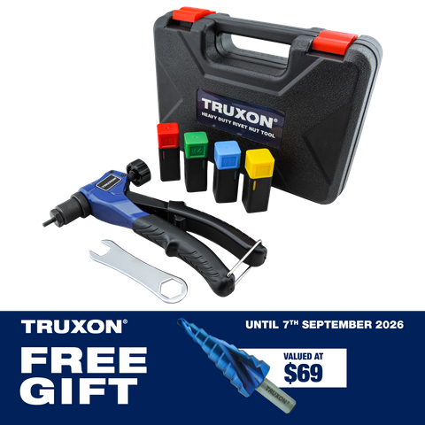 TRUXON Heavy Duty Rivet Nut Tool M3-M6 with Cobalt Step Drill 4-20mm