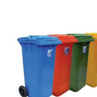 BIN WITH WHEELS 120L GREEN